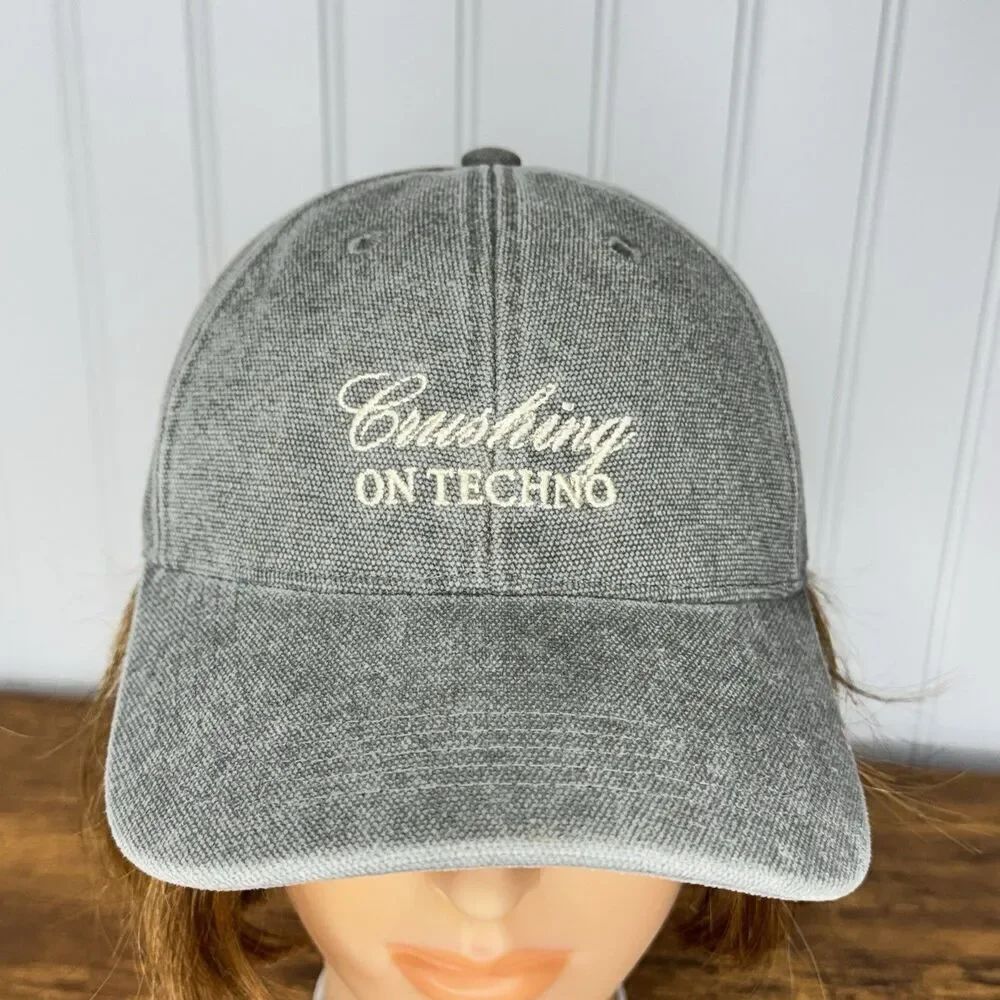 Rare ZARA Crushing On Techno Trucker Casual Hat Cap Gray Adjustable OS NWT